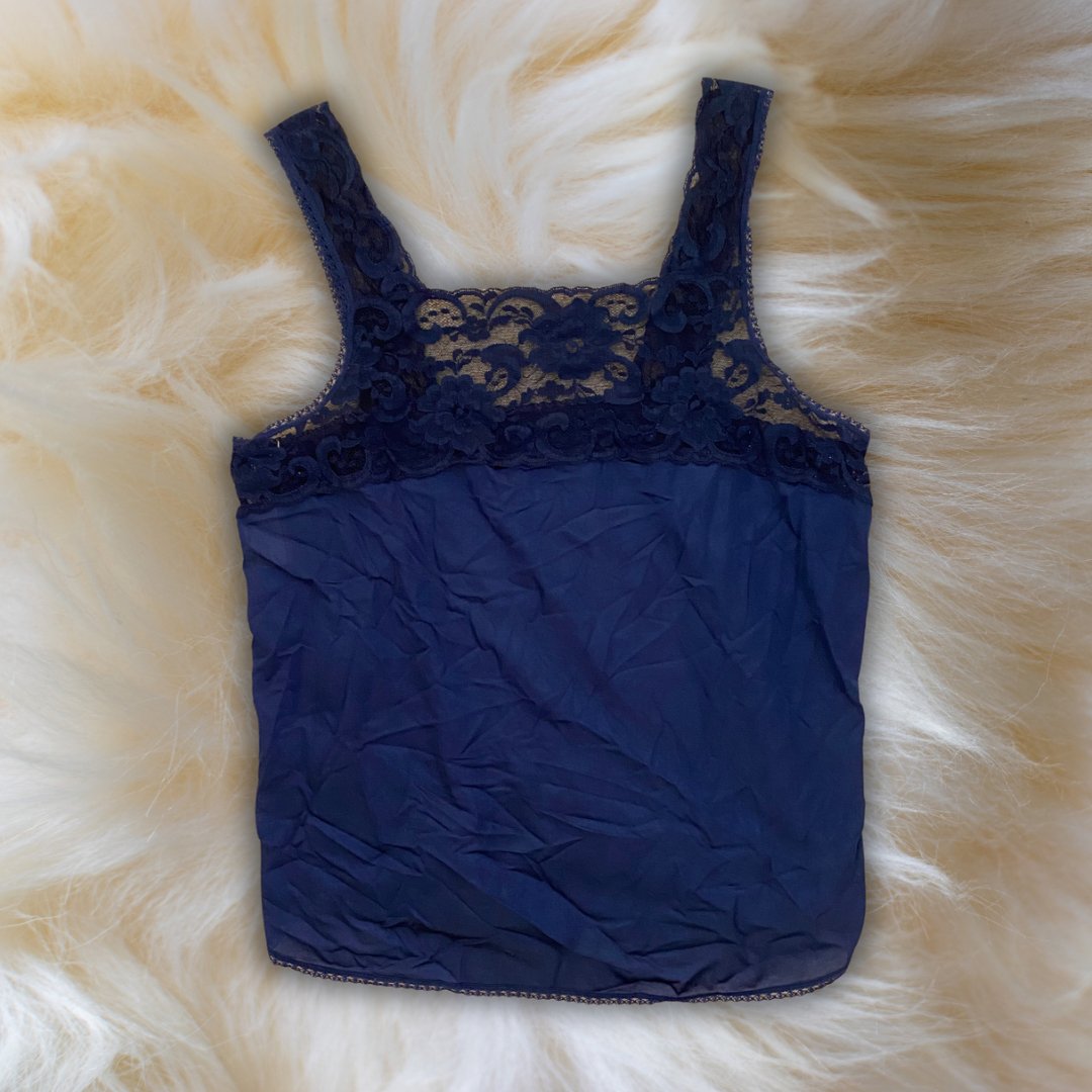 Navy Lace Cami - Getting Thrifty